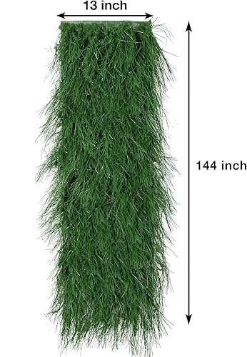 Miniatura 5 de XLX TURF Camino de mesa de hierba sintética de paja de 13 x 144 pulgadas, decoración de mesa de plantas artificiales verdes, fiestas, cumpleaños,