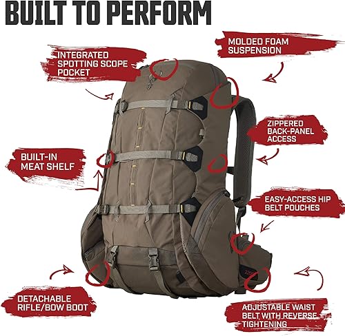 Miniatura 3 de Badlands Mochila de caza 2200 con transportador de carne incorporado, Lodo, L