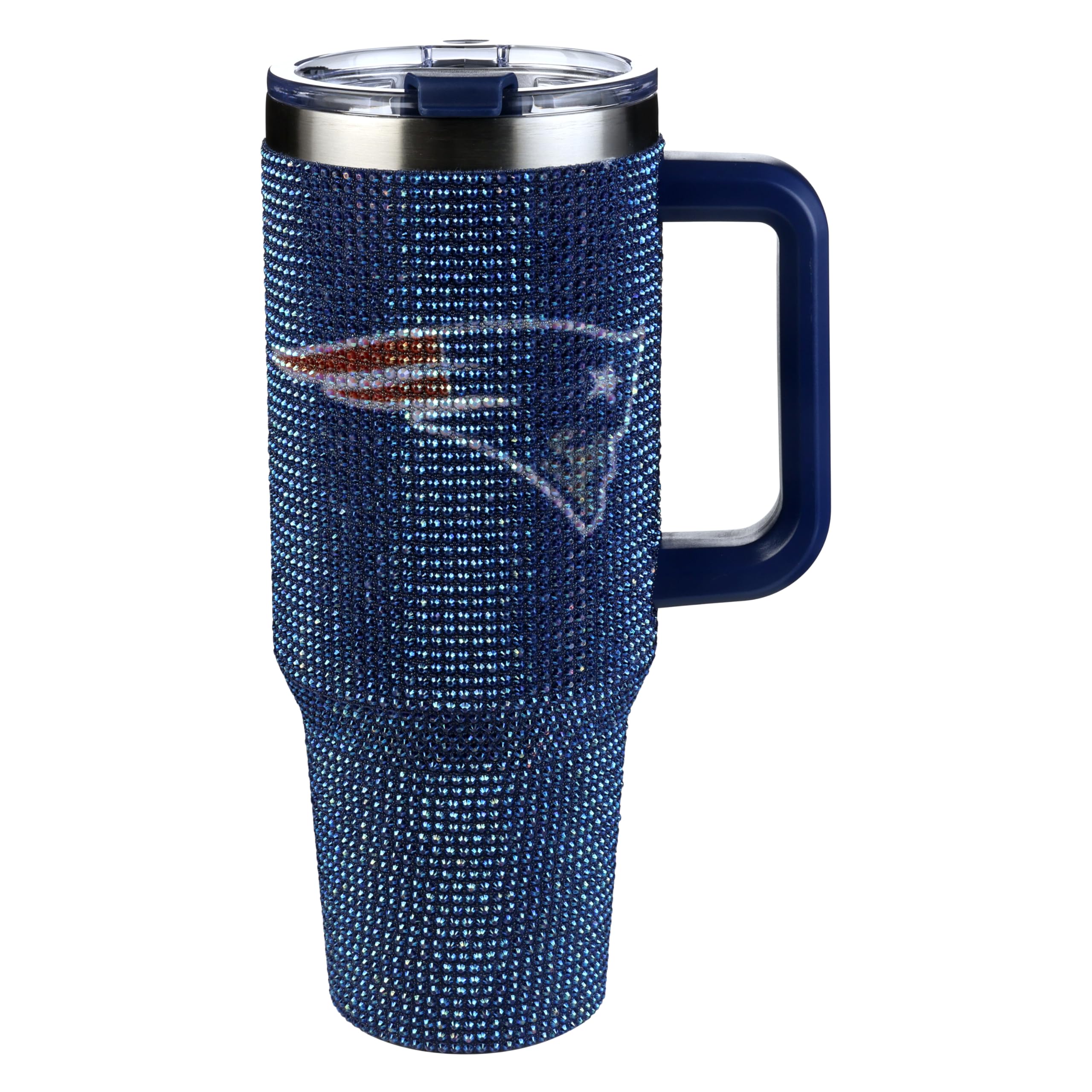 The Memory Company Officially Licensed 40oz TC Bling Game Day Tumbler with Vintage Logo, New England Patriots