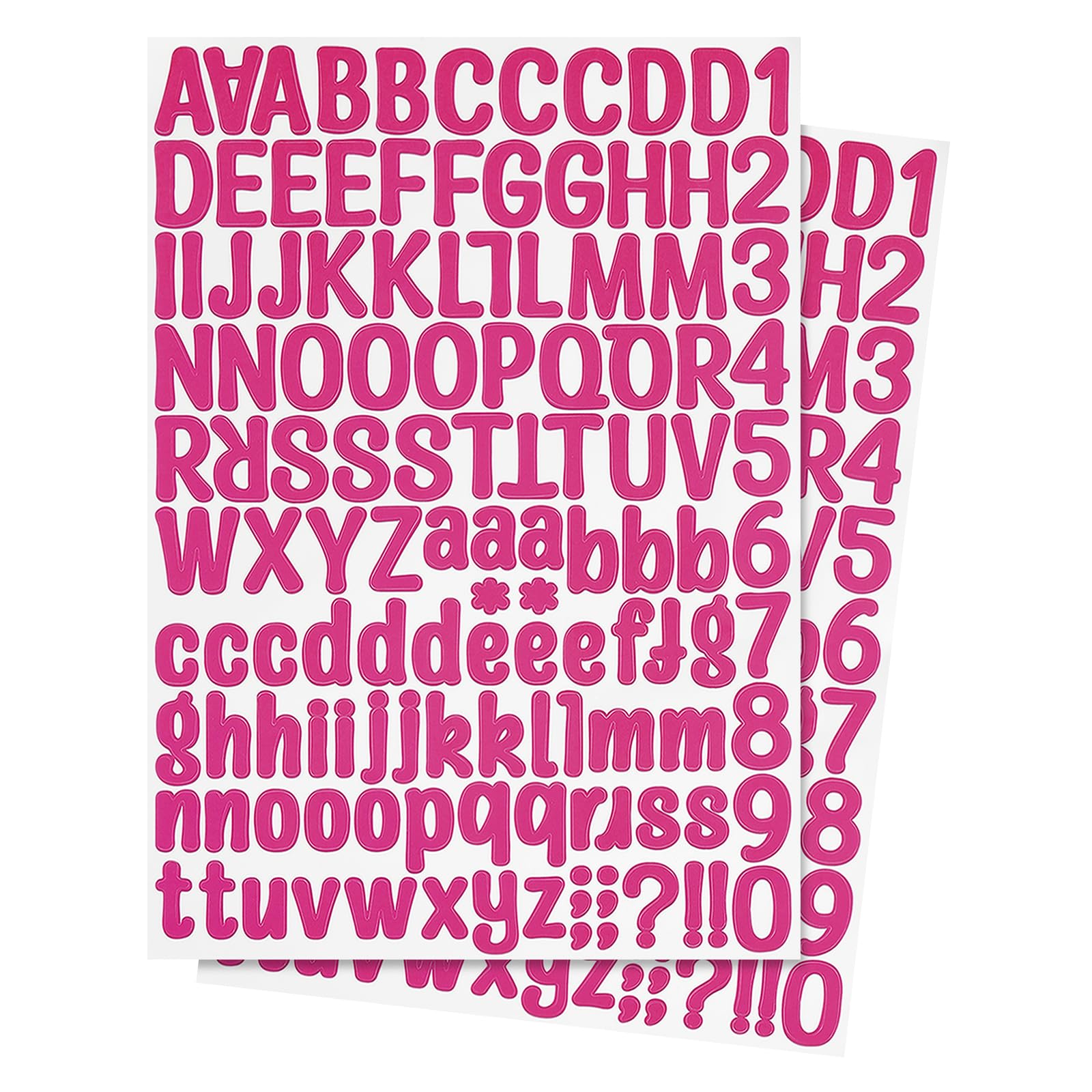 PATIKIL Letter Stickers 1 Inch, 12 Sheets Self Adhesive Alphabet Sticker PVC Letter Decals for Mailbox Window Door Cap Decorations, Magenta
