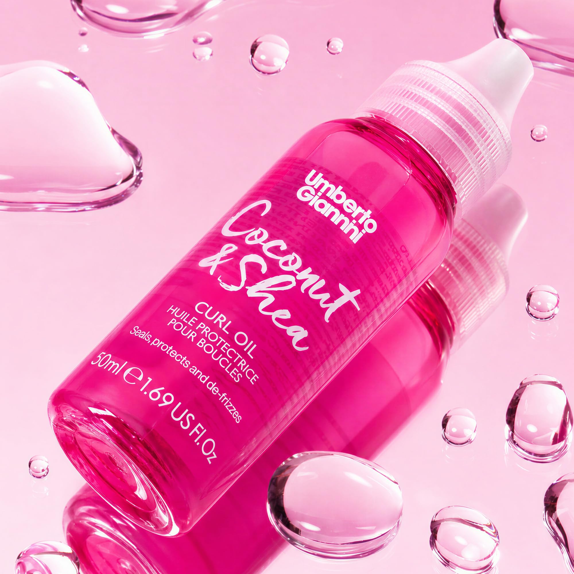 Umberto Giannini Curl Oil Bond Repair - Defrizz and Repair Hair Oil for Waves, Curls and Coils. Vegan and Cruelty Free 50ml