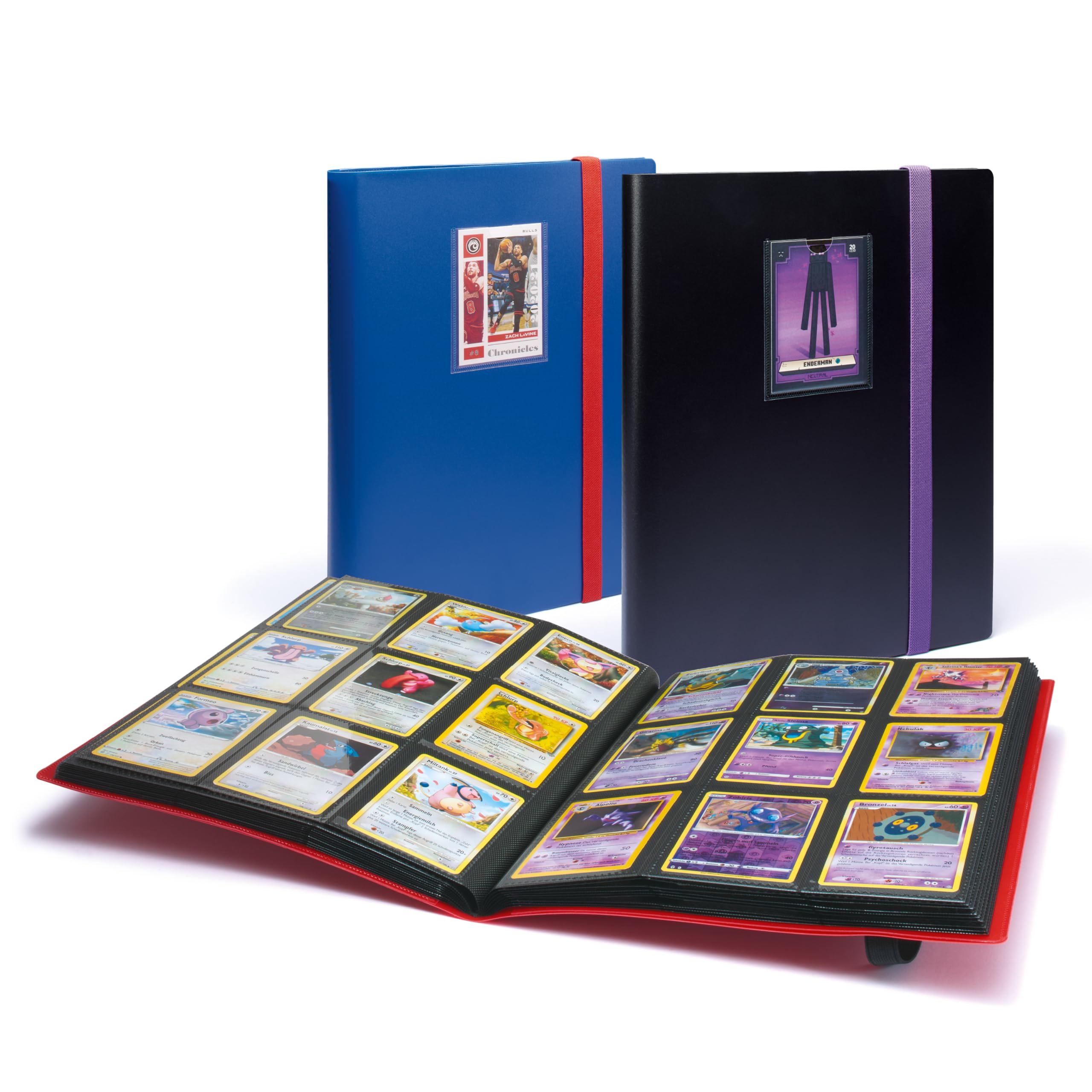 Leuchtturm 369505 TCG Album Slim - with 20 sleeves for 360 trading cards such as Pokémon or Digimon - softcover red-black - Image 4
