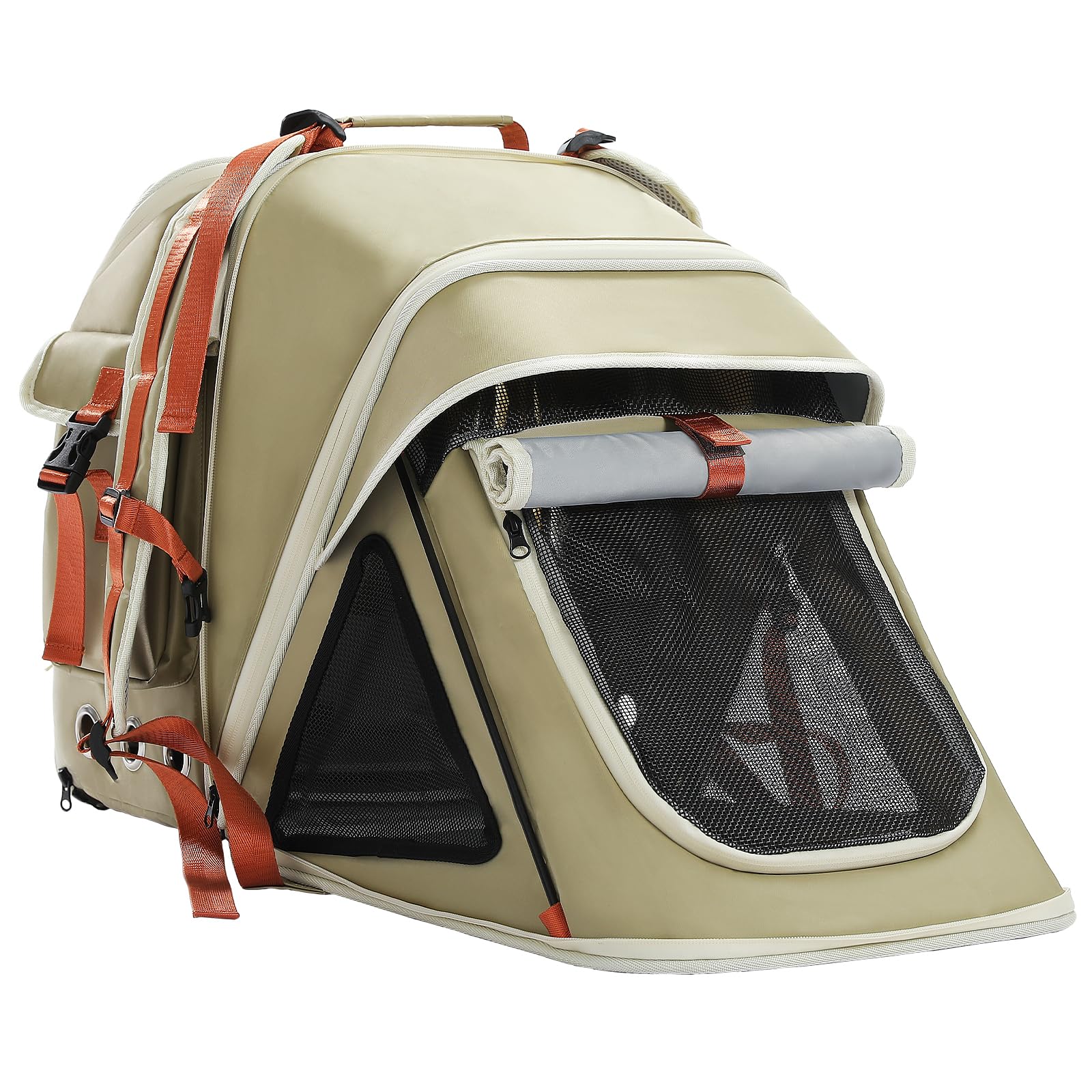 Haustier Rucksack Katzenrucksack Hunderucksack, Tiertransporttasche für Kleine und Katzen Hunde bis 7 kg (Grün)