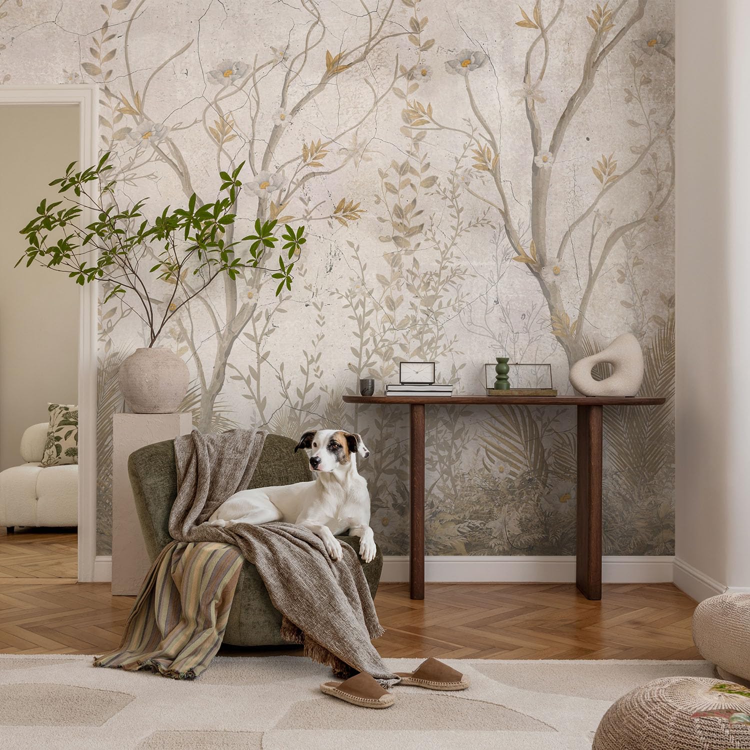 Papel Pintado Textil De Tejido No Tejido 250x250 cm Un rincón del bosque