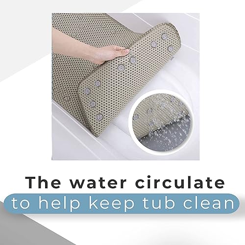 Miniatura 5 de SC TECH - Tapetes de baño antideslizantes con ventosas para bañera, tapete de ducha antideslizante para adultos y niños, tapete de baño