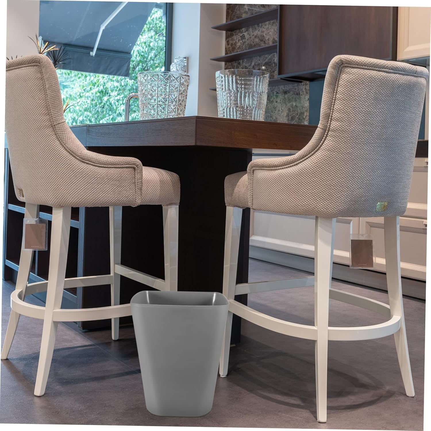 Trash Can Pull Out Under Sink Decorative Litter Waste Basket for Bathroom