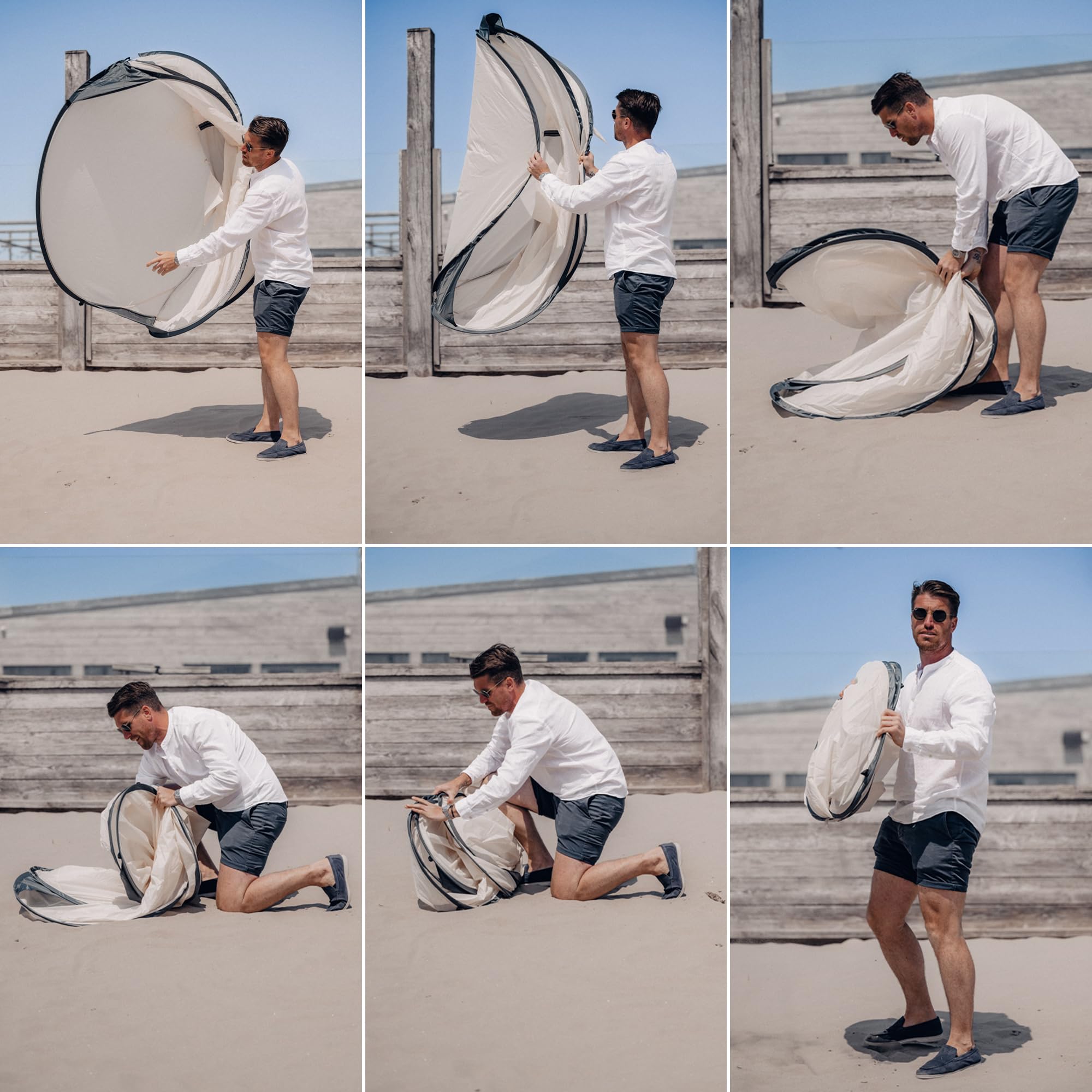 DERYAN Namiot plażowy, Pop Up XXL, schronienie przed promieniowaniem UV, dla 2-3 osób, namiot chroniący przed promieniowaniem UV dla niemowląt, ustawienie w 2 sekundy, z torbą transportową