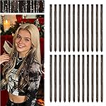 Dreamlover Fairy Hair Accessories for Girls, Tinsel Hair Extensions for Women, Dark Brown, 24 Pieces