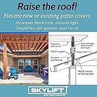 Vista 6 de SkyLift Elevador de Techo de 18", Montura de 3-1/2", Servicio Estándar, Elevador de Techo Negro