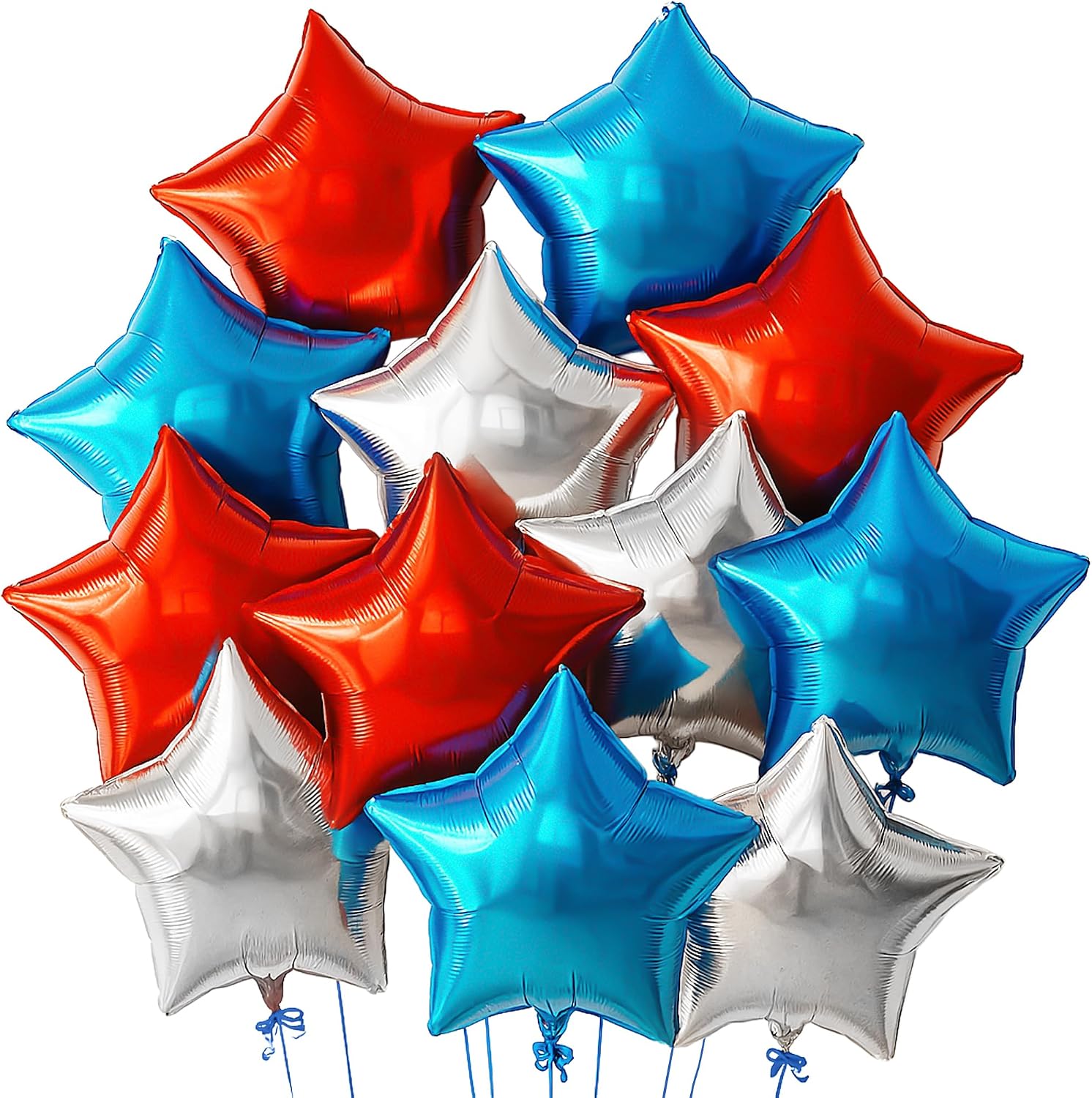 KatchOn, Huge, Red White and Blue Star Balloons - 18 Inch, Pack of 12 | 4th of July Star Balloons for 4th of July Decor | Patriotic Decorations | Memorial Day Decorations