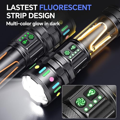 Miniatura 6 de Linterna recargable de alto lúmenes, 3000 lúmenes, 5000 mAh, súper brillante, linterna de campamento de altos lúmenes con 11 modos, impermeable,