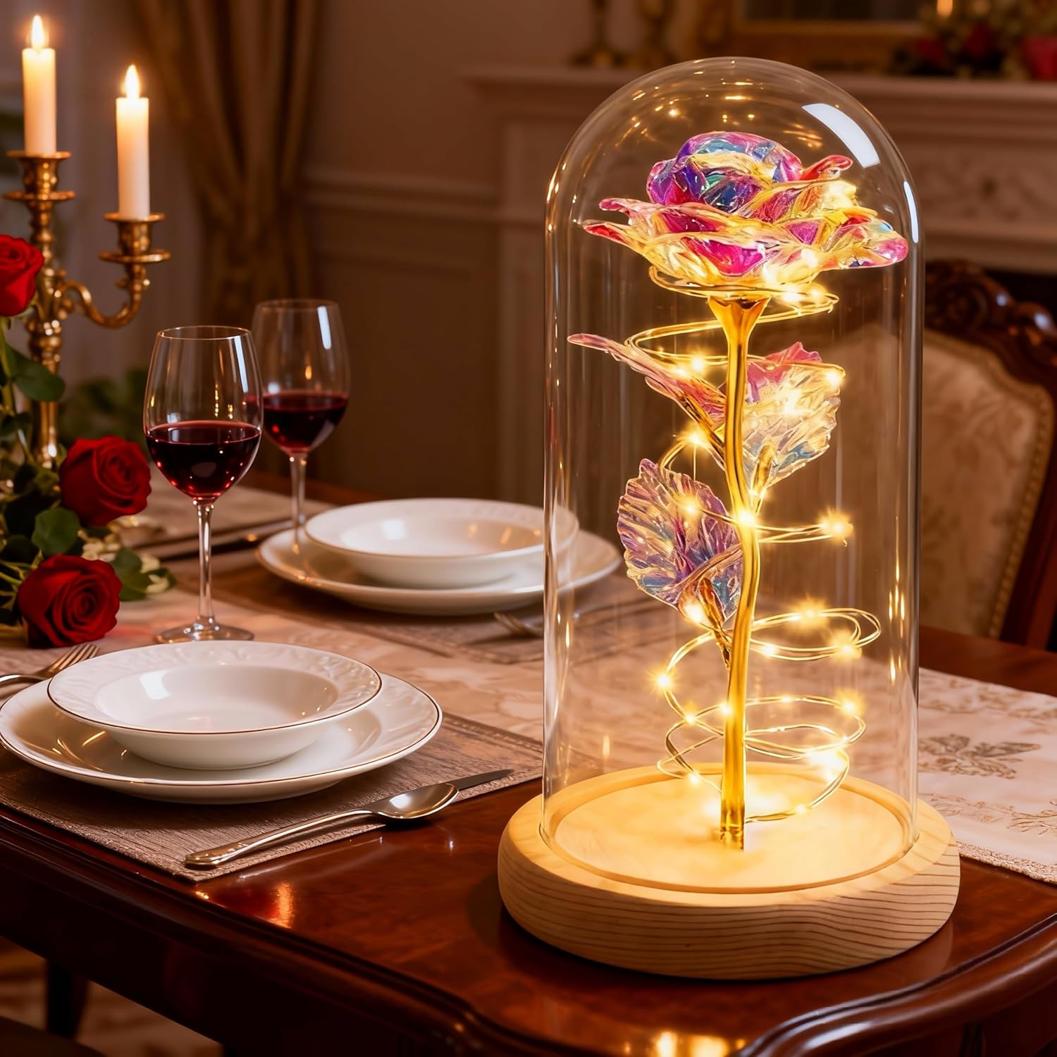 Birthday Gifts Decorations for Women,Mothers Day Rose Gifts for Mom,Rainbow Rose Flowers for Mom from Daughter or Son,Gift for Sister,Her,Grandma,Wife Christmas and Valentine Day Gifts - Image 3