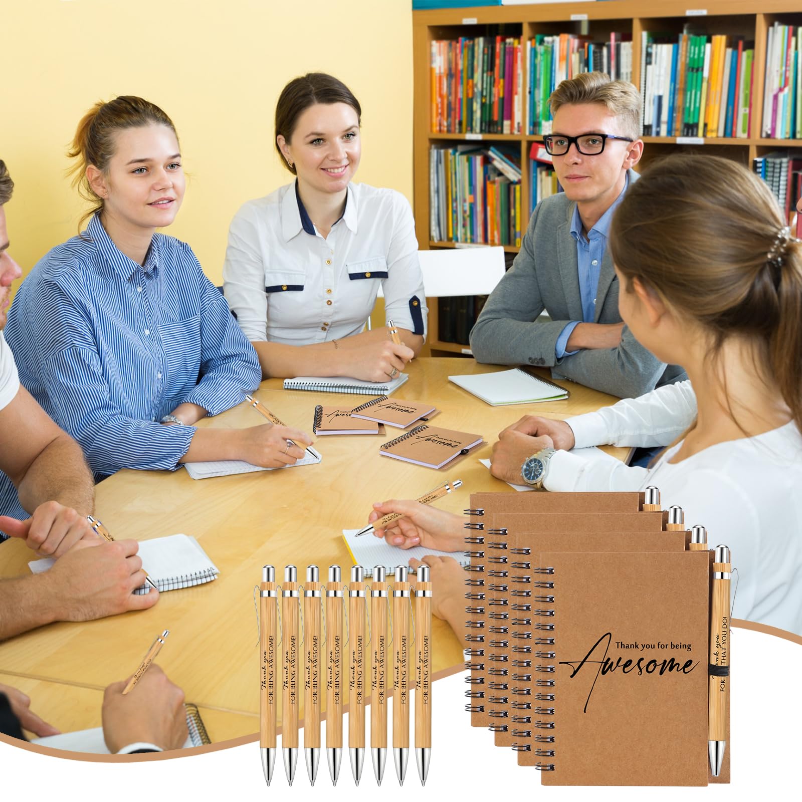 Honoson Lot de 80/40 cadeaux pour la rentrée scolaire pour étudiants, enseignants, journal à spirale inspirant avec stylo pour employés, équipes, enseignants, étudiants, récompenses en classe