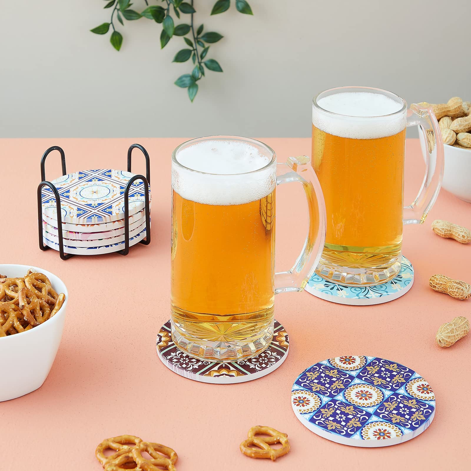 Amazon.com: Okuna Outpost Mediterranean Tile Coasters Set of 8-4
