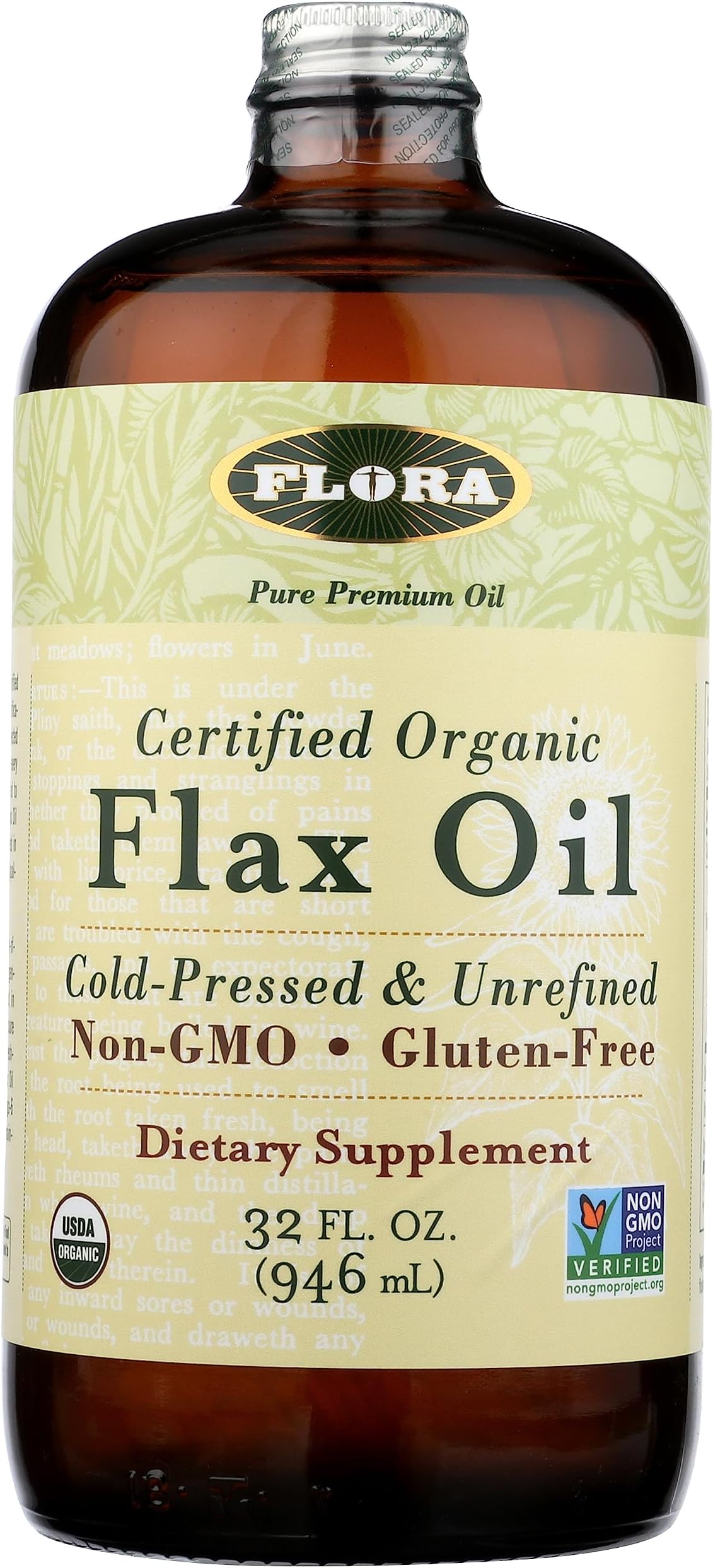 Flora Certified Organic Flax Seed Oil Cold Pressed