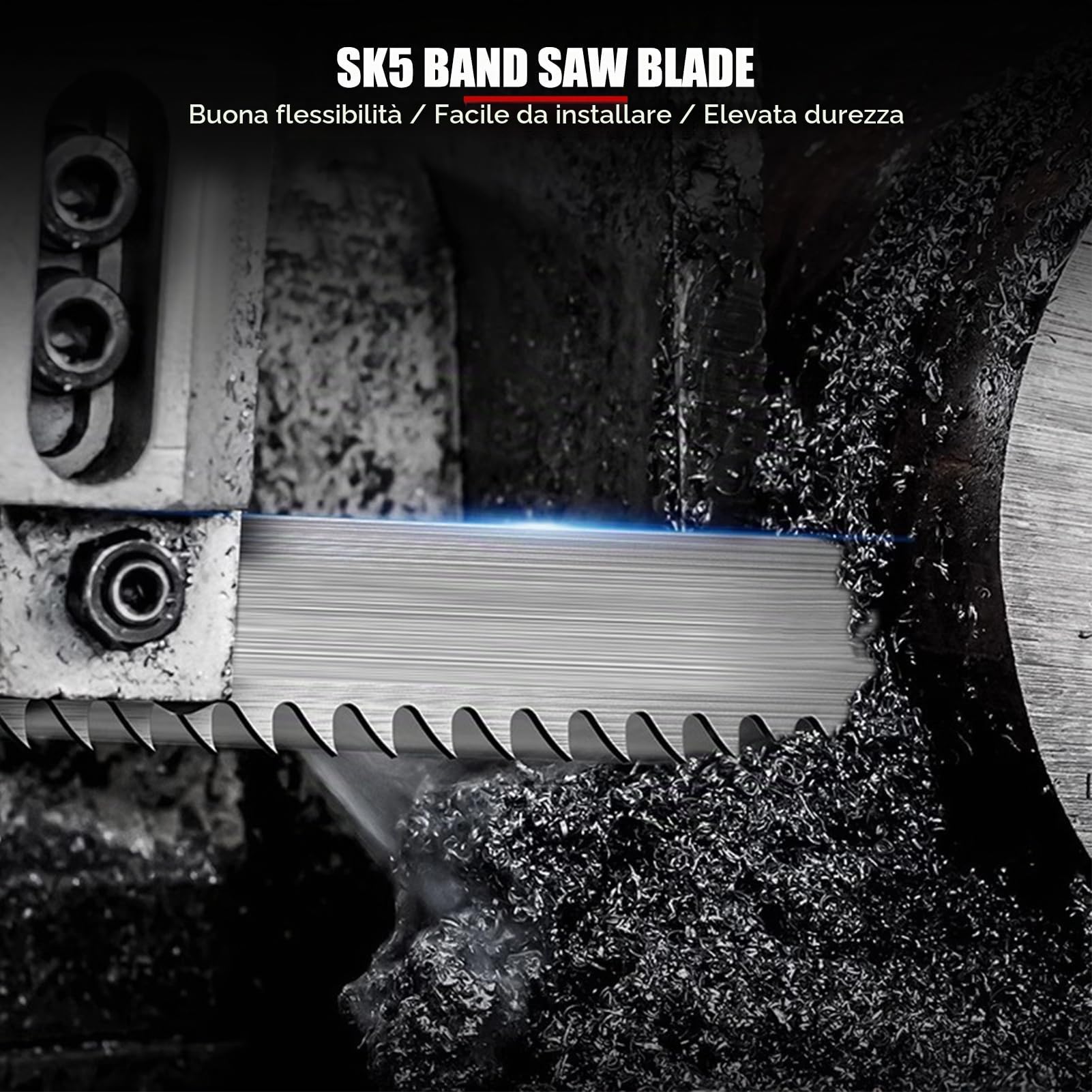 Lama per a nastro SK5 per lavorazione del legno, resistente al calore 1425 mm x 6,35 mm x 15 denti, utensile da taglio di lunga durata per materiali spessi