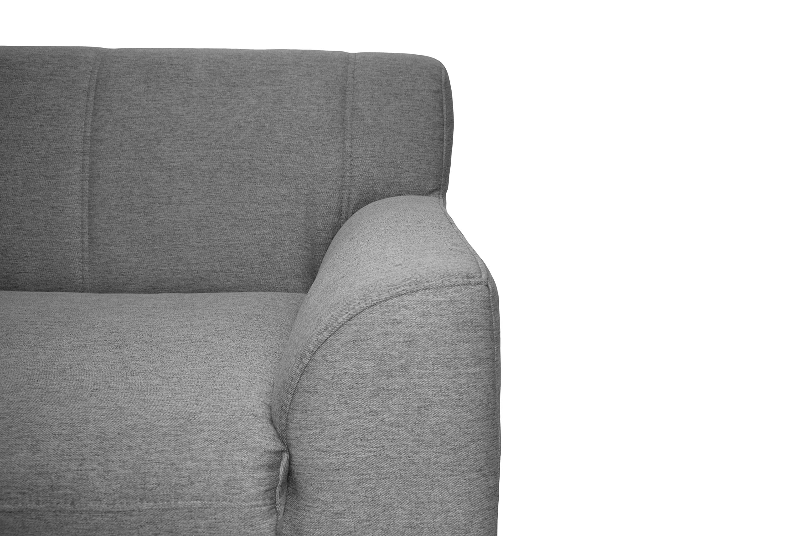 DOMO. collection Ecksofa Topper, Sofa in L-Form mit Schlaffunktion, moderne Couch, kleine Polsterecke, Schlafsofa, 245 x 155 x 78 cm (BxTxH), grau