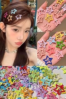 نجمة خماسية لاكسسوارات الشعر بتصميمات ممتعة لجميع الأعمار - (48 قطعة باللون الموضح)