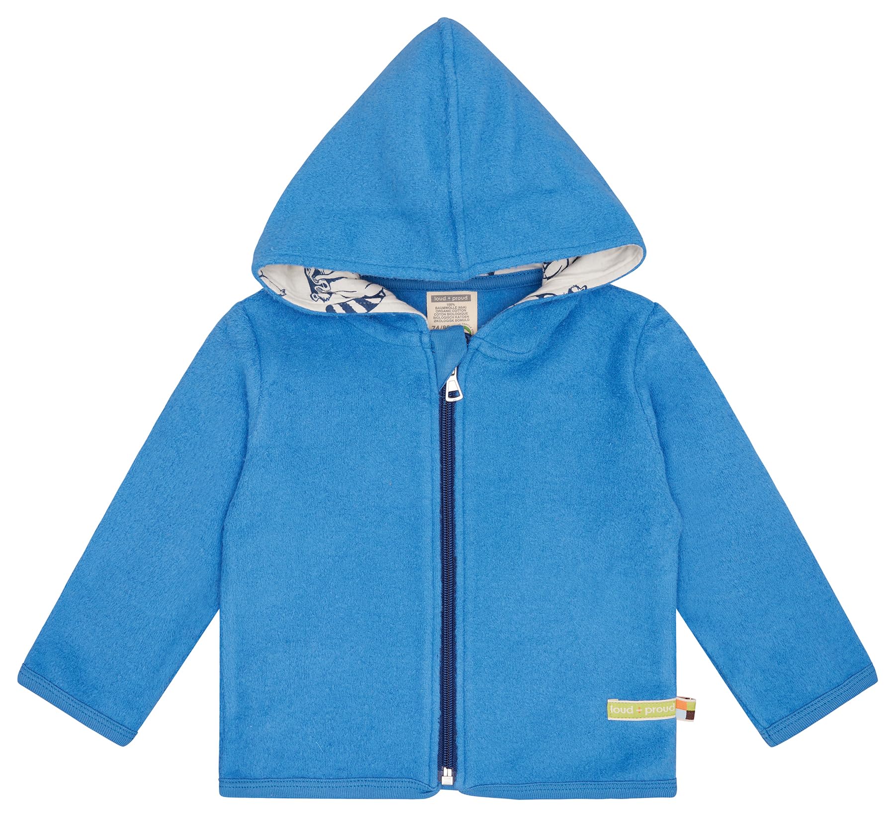 Chaqueta Niños Loud + Proud - Lana Ecológica GOTS, Capucha Algodón