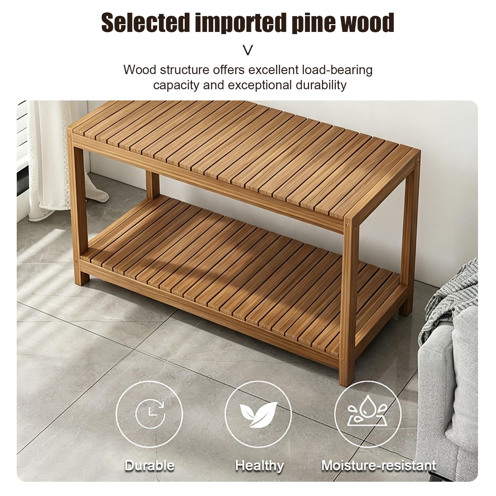 Soporte de madera for pecera con diseño reforzado de almacenamiento de