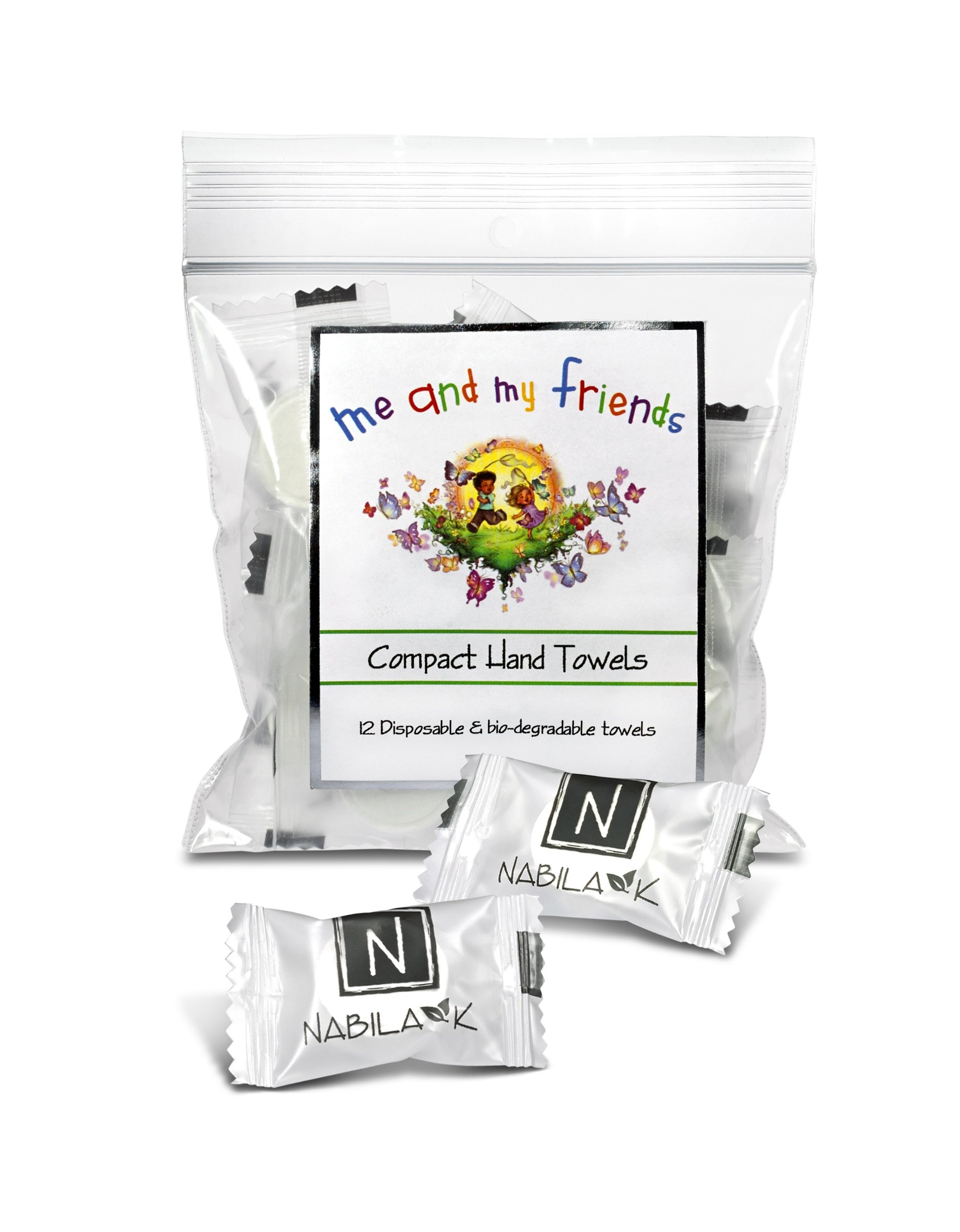 Nabila K Kids' Fun Compact Disposable Hand Towels - Expandable Towels for Easy Travel - Soft Plant-Derived Material - Expands with Water - 12