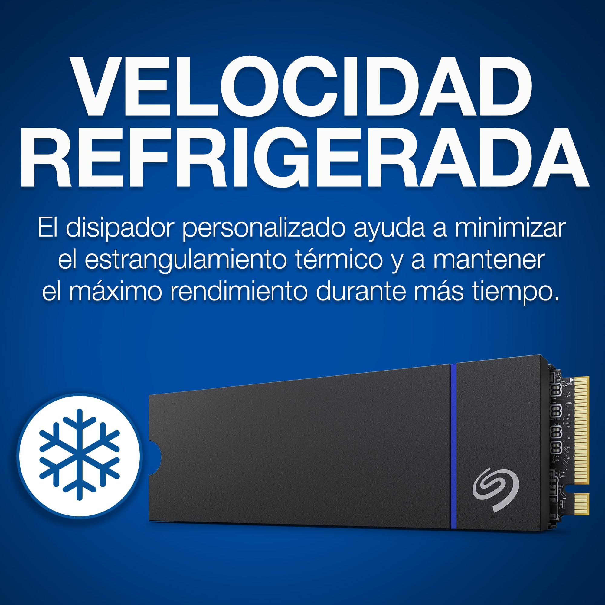 Seagate Game Drive PS5 NVMe SSD 1 TB, unidad de estado sólido interna, PCIe Gen4 NVMe 1.4, con licencia oficial, hasta 7400 Mb/s con disipador de calor, Rescue Services (ZP1000GP3A2001)