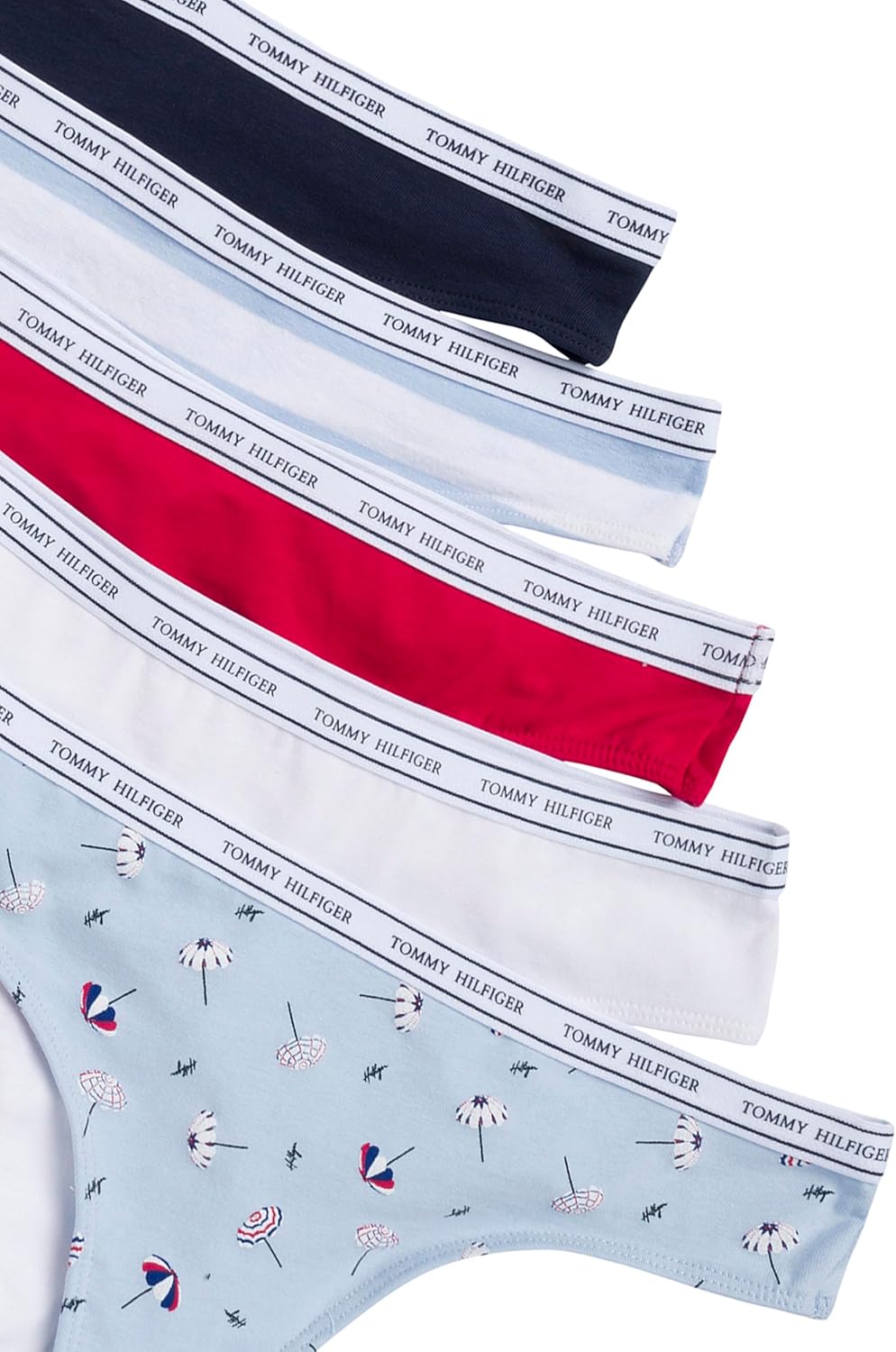 Tommy Hilfiger Women's Classic Cotton Logoband Thong, 5 Pack
