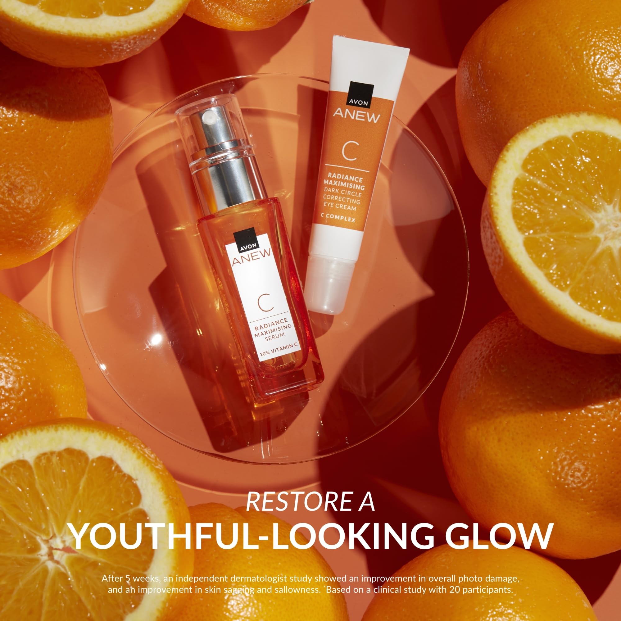 Avon Anew Radiance Maximising Serum 30ml + Anew Vitamin C Eye Cream Set 15ml +, Brightens Dull and Tired-Looking Skin - Image 4