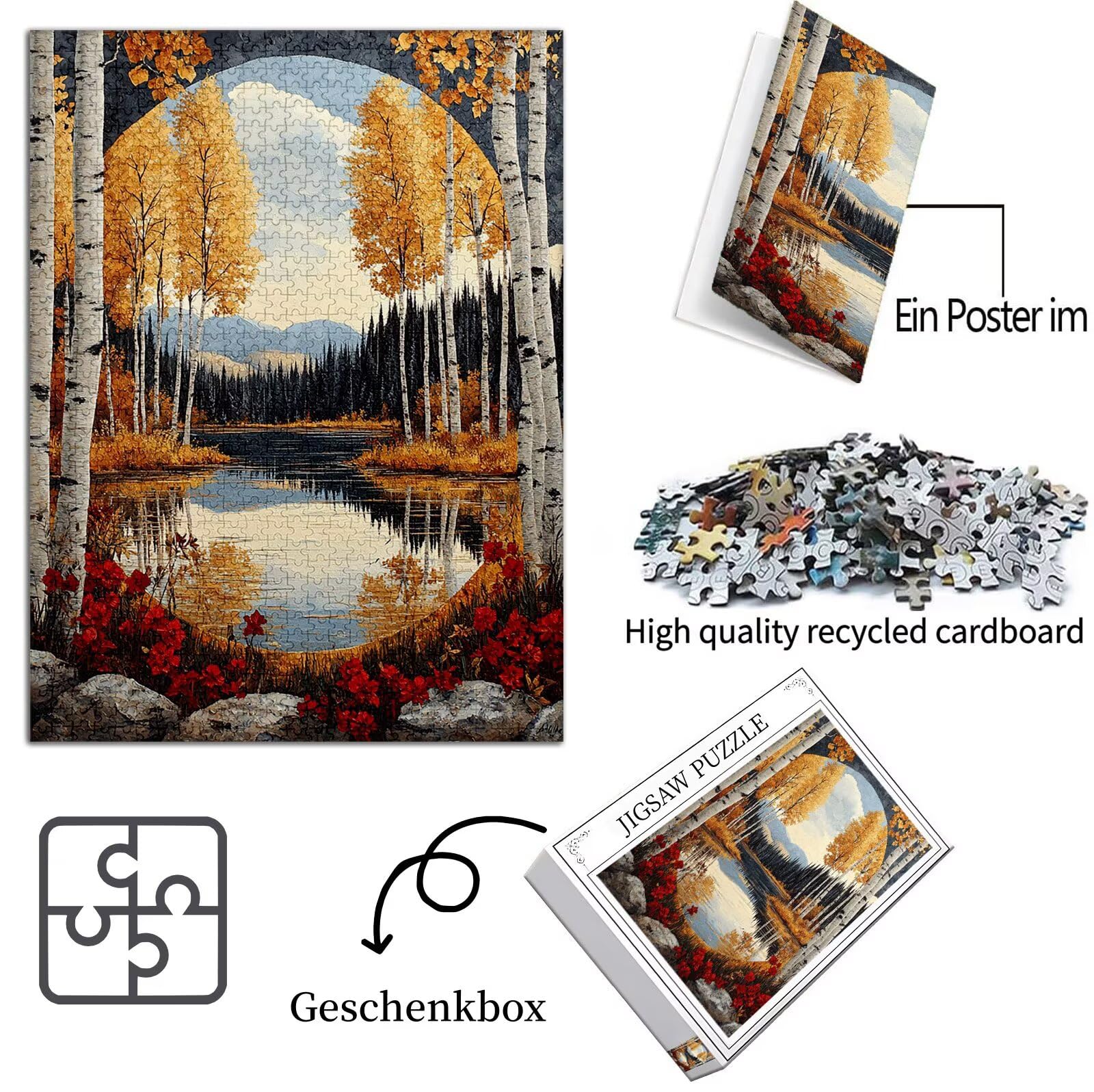 Las Puzzle 1500 sztuk, 5D DIY abstrakcyjne puzzle 14 lat dorośli i początkujący, puzzle opakowanie prezentowe, gry relaksacyjne i inteligencja, wystrój pokoju na ścianę, 87 x 57 cm, model627