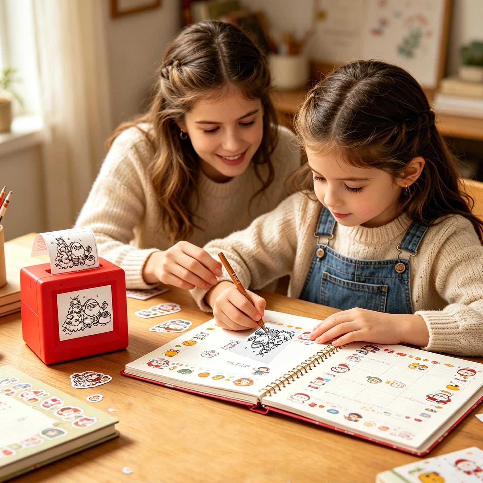 Stampante per Sticker Box Macchina Intelligente Portatile Senza Inchiostro | Mini Stampante per Adesivi Portatile Senza Inchiostro per Bambini e Bambine Famiglia e Casa Apprendimento In