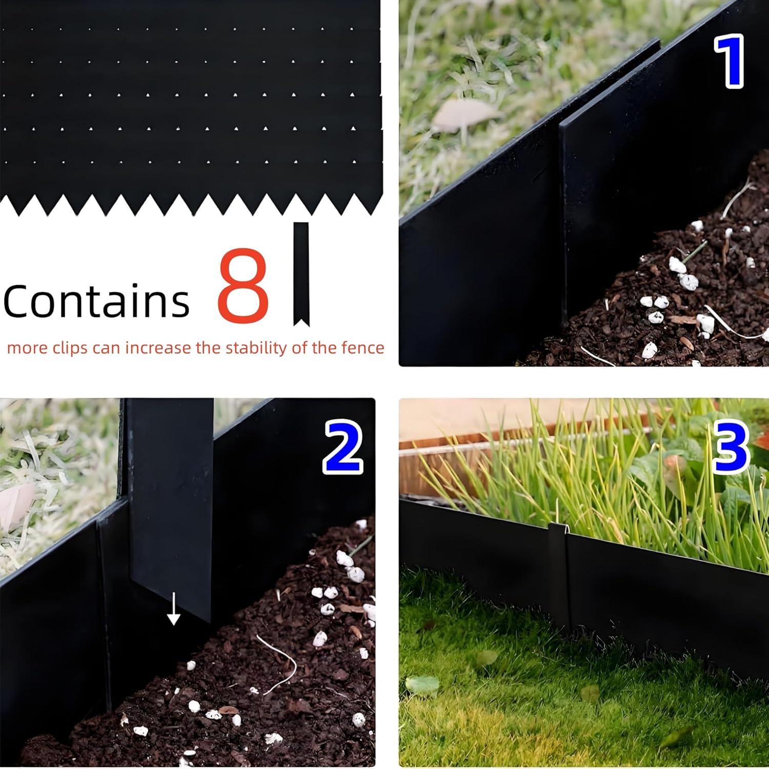 6 Pack 40" x 8" Corten Steel Landscape Edging, Pre-Weathered Garden Metal Border (20Ft), Hammer-in Sawtooth Strips, Heavy Duty, w/ 8 Clips & Gloves, Rust Finish Lawn & Yard Edge