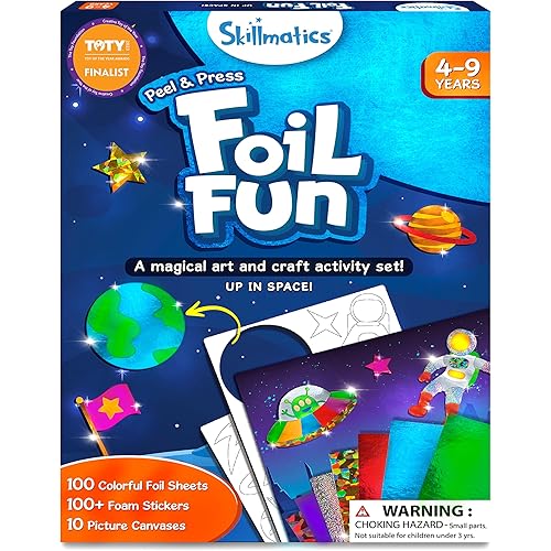 Skillmatics Foil Fun - Space, No Mess Art for Kids, Craft Kits & Supplies, DIY Creative Activity, Travel Toys, Gifts for Boys & Girls Ages 4, 5, 6, 7, 8, 9
