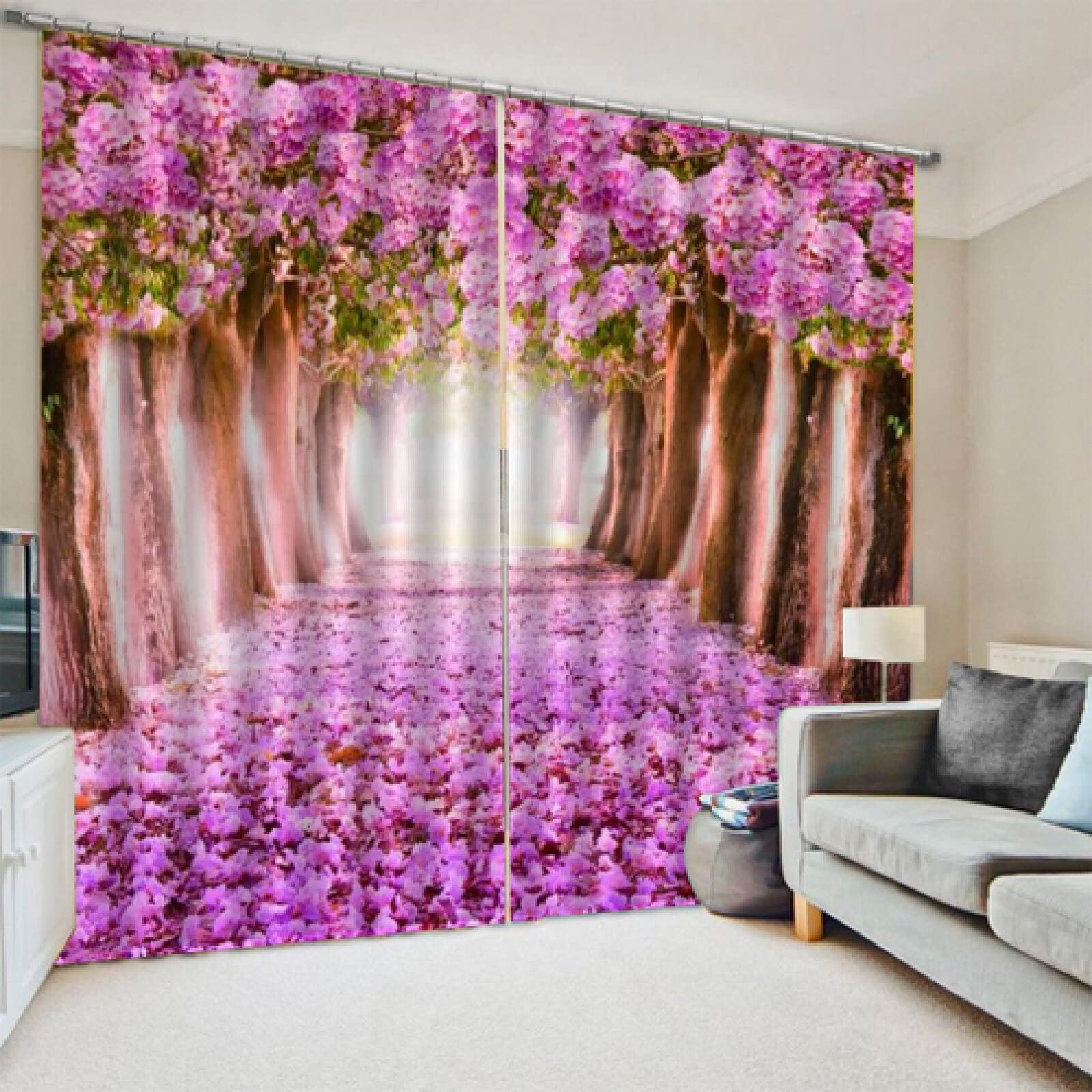 3D piękne różowe kwiaty wiśni zasłona zagęścić do salonu wesele zasłony kuchenne Home Decoration!