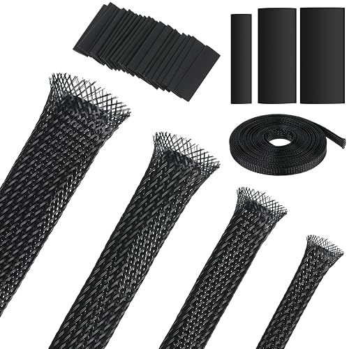 Tatuo Expandable Braided Cable Sleeve with Heat Shrink Tubing