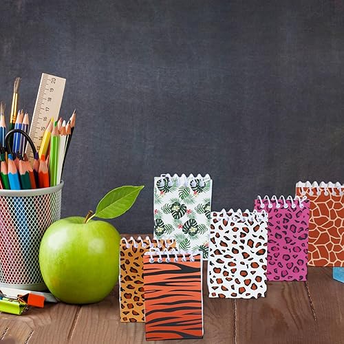 Miniatura 7 de Dianelhall 24 cuadernos pequeños de animales salvajes, cuadernos pequeños de bolsillo en espiral, animales de la selva, leopardo, guepardo,