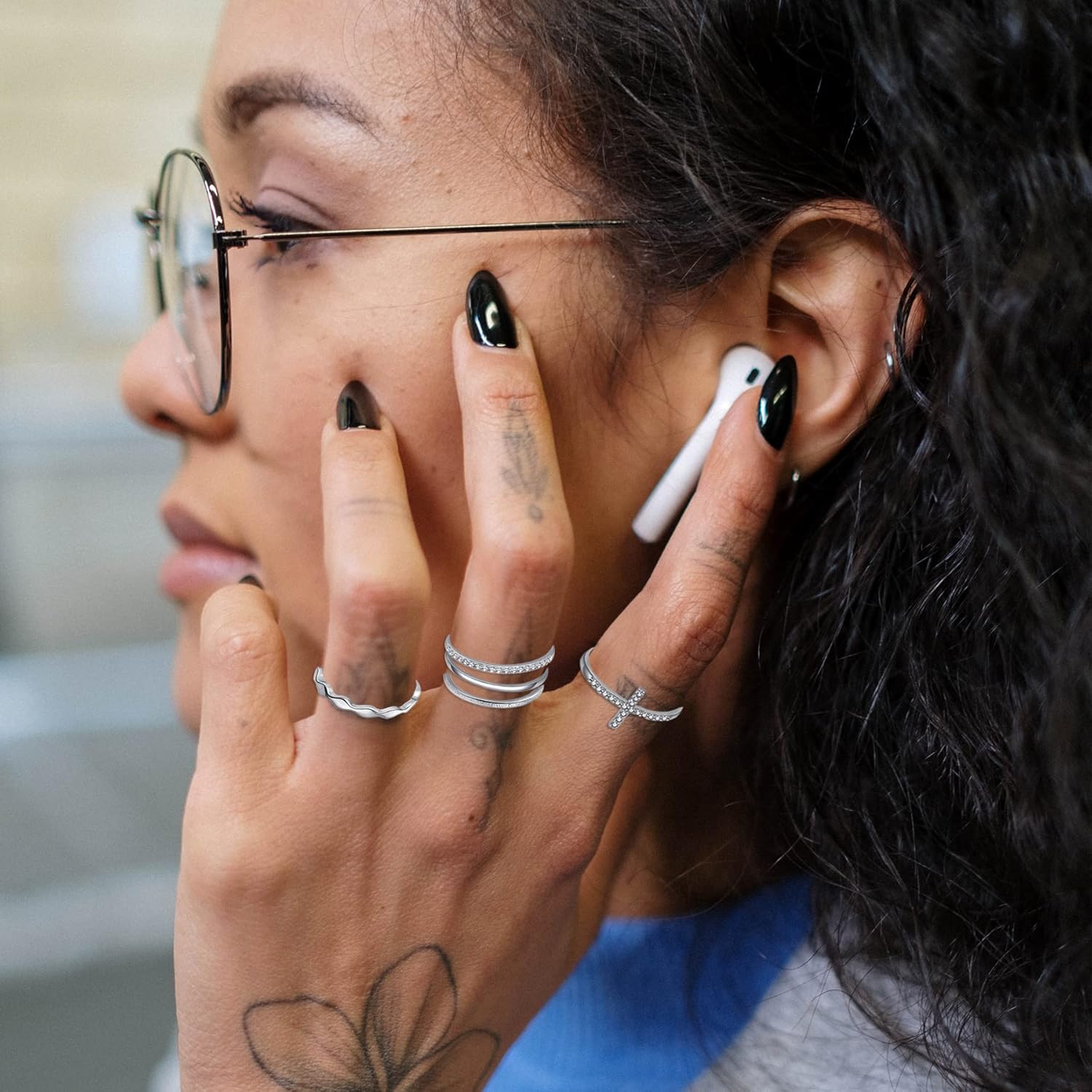 ZOERAY 10PCS 14K Gold Plated Stacking Rings for Women Thumb Stackable Knuckle Band Rings Plain Twist Thin Joint Finger Wedding Gold Ring Set for Women Size 4 to 11 - Image 3