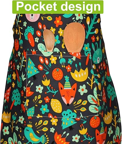 Miniatura 5 de Delantales de niños, delantal de algodón para niño, con correa ajustable en el cuello, delantal de chef infantil