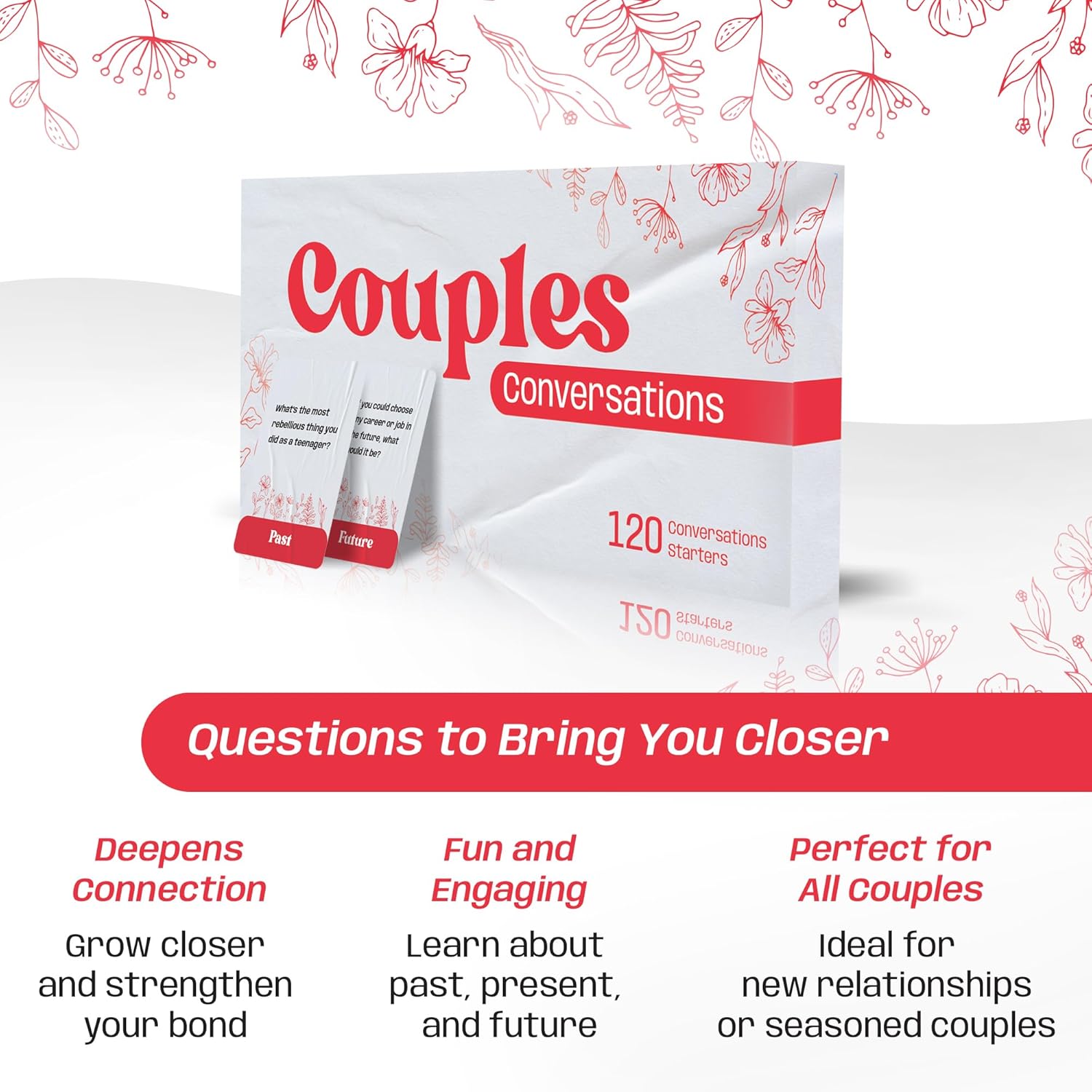 Couples Conversations Card Game – Stocking Stuffer for Boyfriend or Girlfriend | Questions About Past, Present, and Future - Image 4