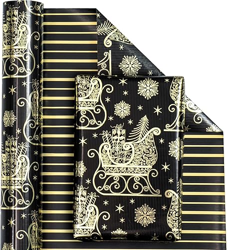 Miniatura 38 de WRAPAHOLIC Papel de regalo reversible a cuadros, mini rollo, 17 pulgadas x 33 pies, papel de regalo de Navidad a cuadros rojos y negros para 2-Rojo