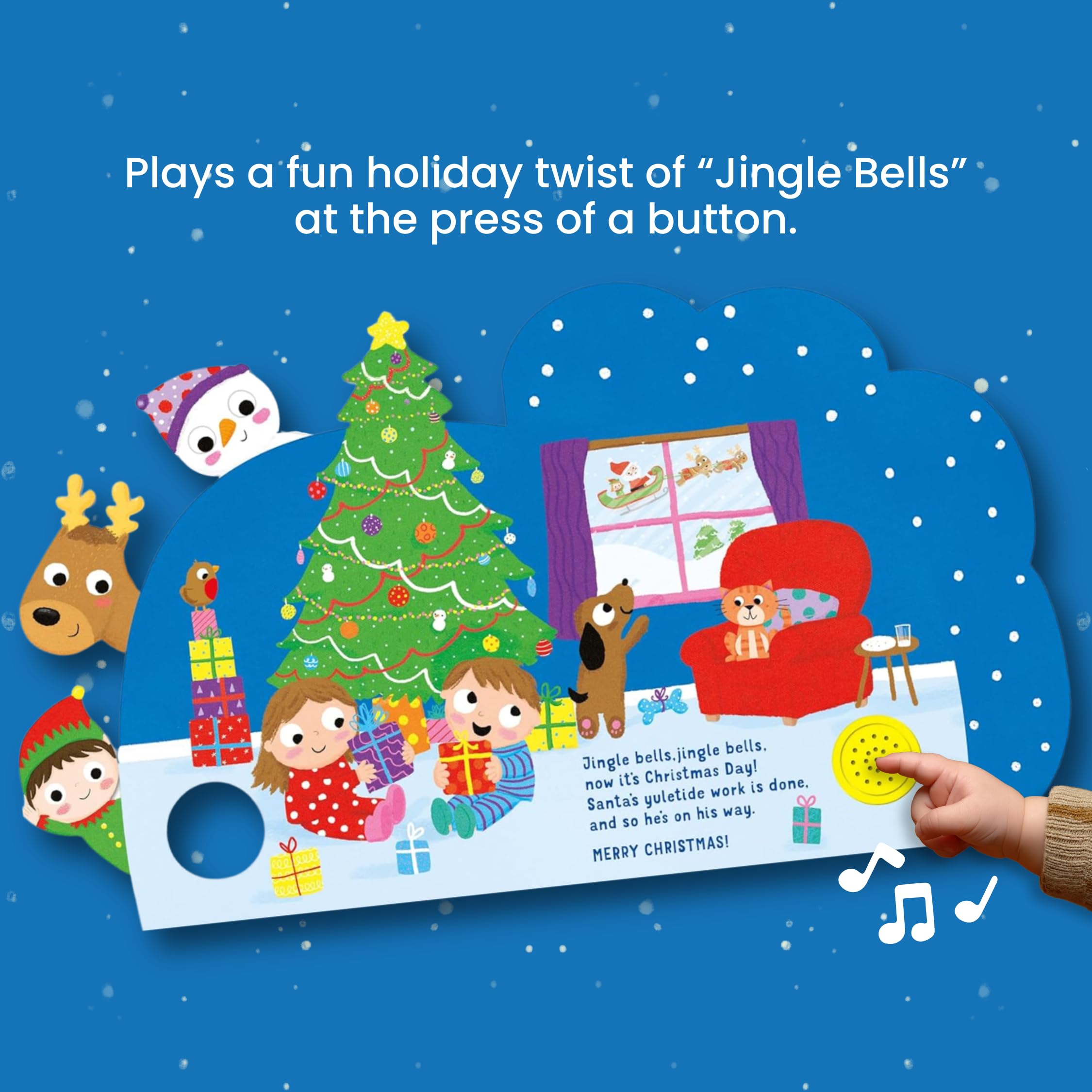 Jingle Bells: Sing-Along 1-Button Christmas Themed Book with Interactive Tabs Invite Children to Touch & Turn Pages: Sing Along Song Book