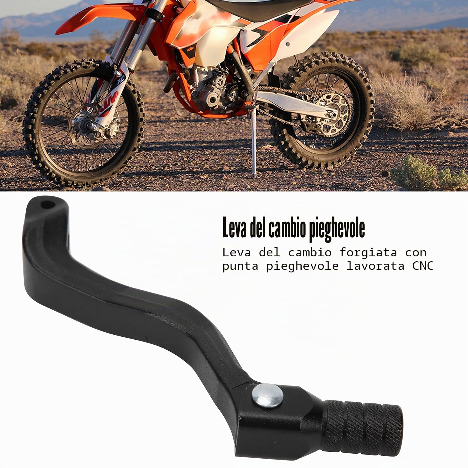 Buachois Leva del Cambio per Moto, Leva del Cambio Pieghevole in Lega di Alluminio Nera Adatta per CG CB NC 125 150 200 250
