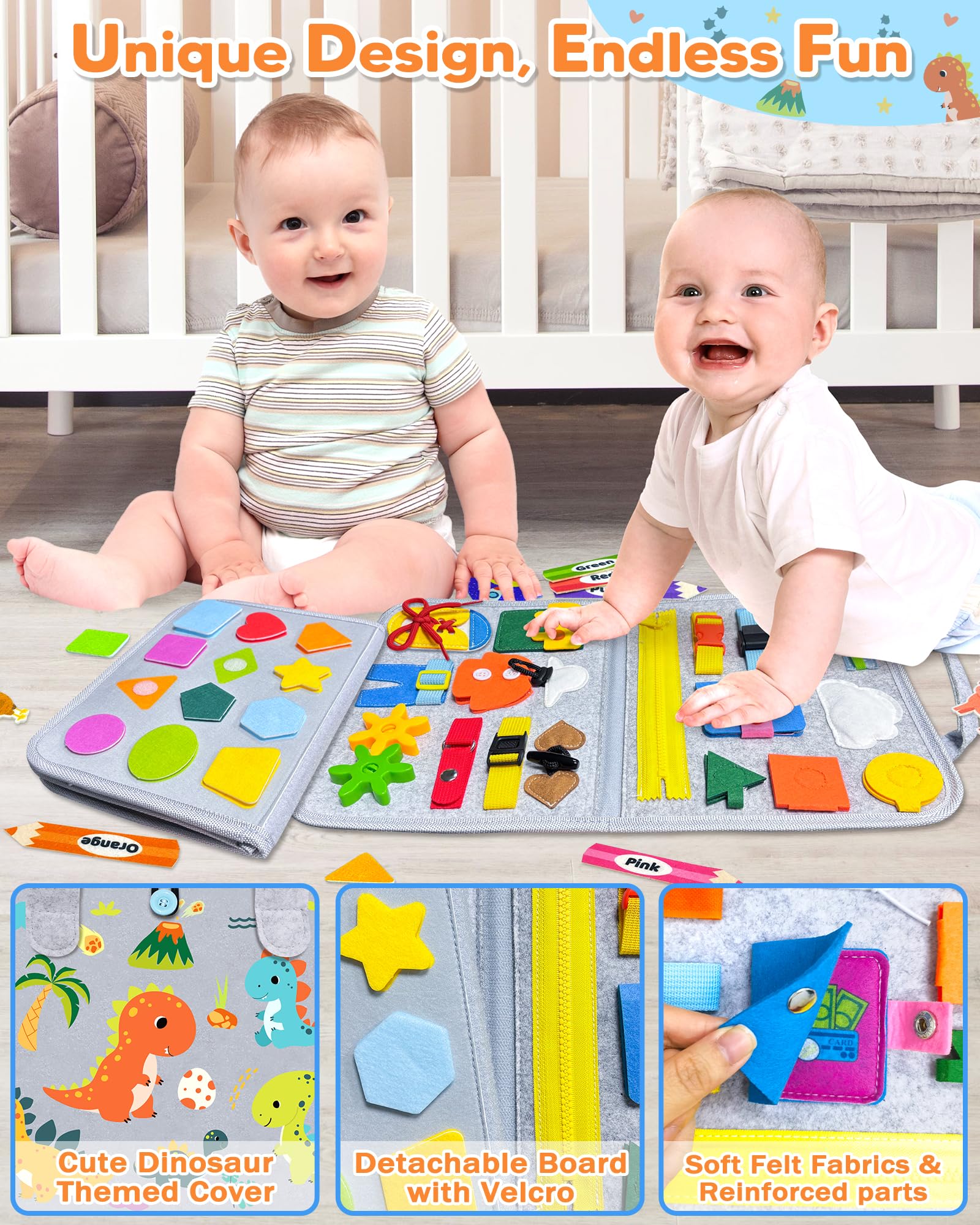 Gojmzo Busy Montessori zabawka stołowa dla chłopców i dziewcząt, prezenty urodzinowe, książka zajęta, zabawki sensoryczne dla dzieci, edukacyjne zajęcia podróżne dla małych dzieci