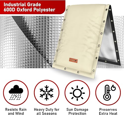 Miniatura 6 de Redford Supply Co. Cubierta de aislamiento para prevención de reflujo Cold Snap (5F), personalizada de 3 vías, 12 pulgadas de ancho x 26 pulgadas de