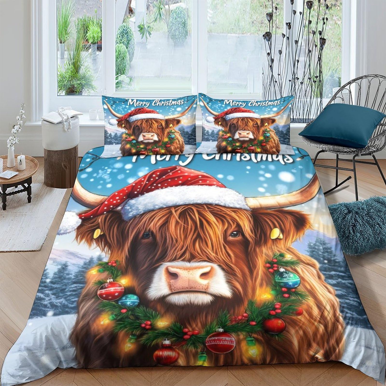 Parure de lit 260x220 cm avec impression animalière effet 3D