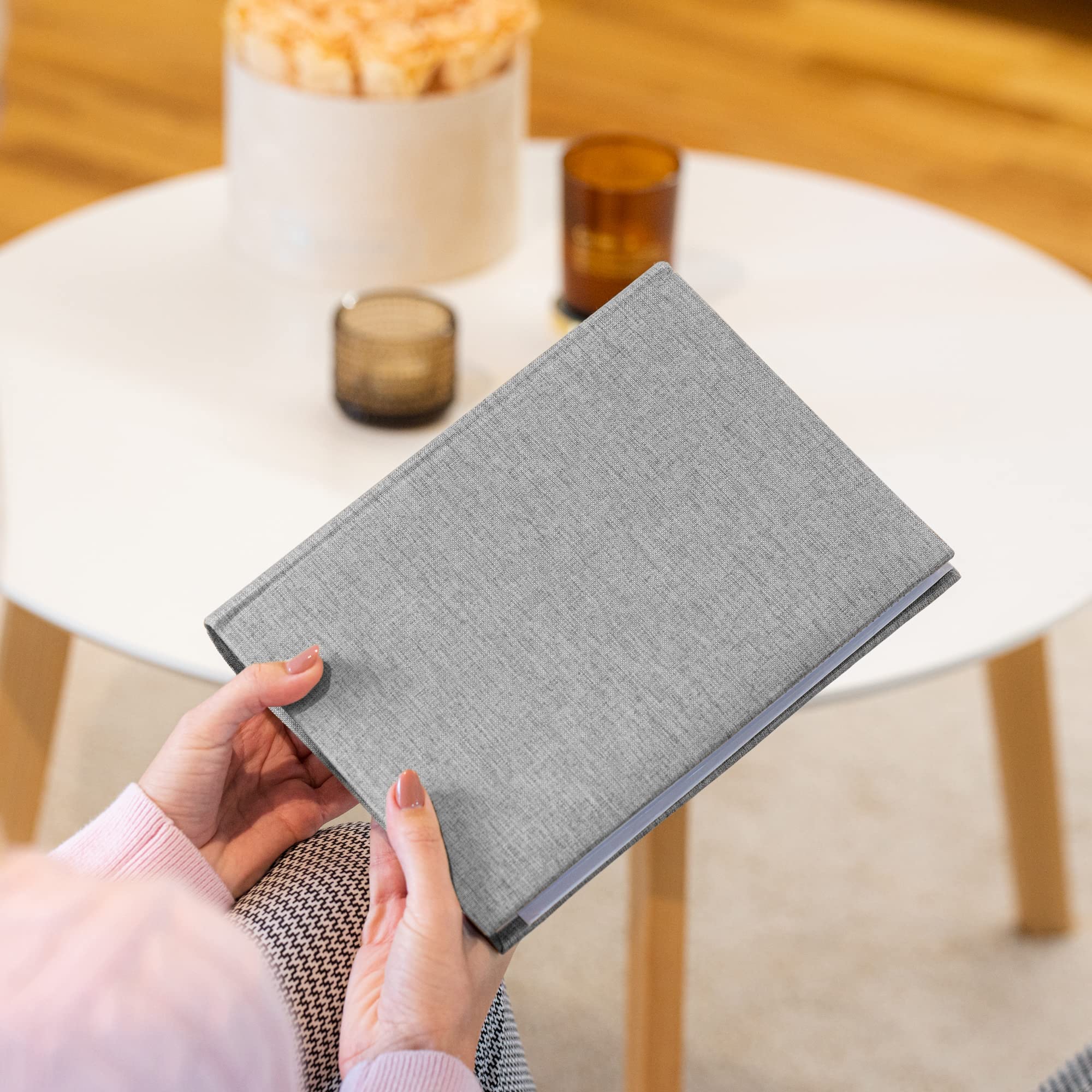 Álbum de fotos de lino para fotos de 6 x 4 pulgadas, resistente y duradero, con 300 bolsillos fáciles de usar, álbum de fotos encuadernado con espacio adicional para notas, idea de regalo para