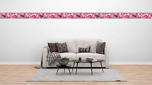 Miniatura 5 de Dundee Deco BRAZBD6343 - Borde de papel pintado prepegado  Rosa para niños, negro, música gris, estrella de rock, borde de pared de guitarra, diseño