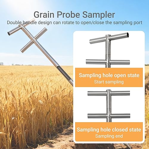 Miniatura 4 de Sonda de muestreo de grano de polvo, sonda de grano para polvos y semillas, muestreador de acero inoxidable, muestra de ladrón de granos, sonda de