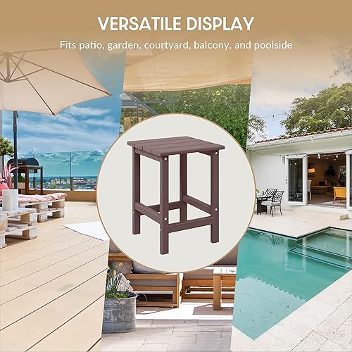 Vista 125 de WestinTrends Dylan Adirondack - Mesa auxiliar redonda para exteriores, color negro