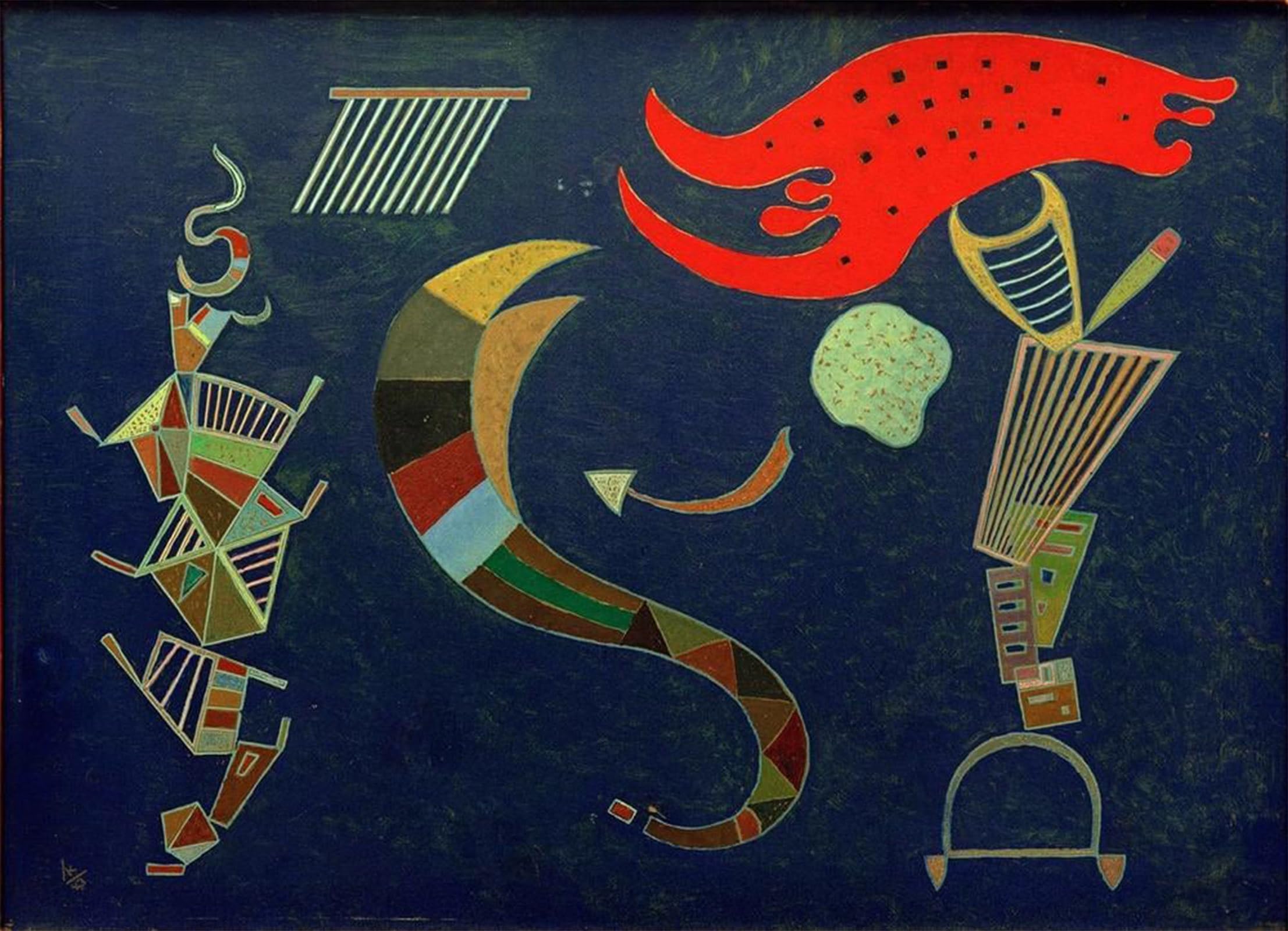Artxlxxbn No Frame Famous Art Print Poster Vintage Wall Art The Arrow By Wassily Kandinsky Canvas Art Poster For Home Decor 60X90cm
