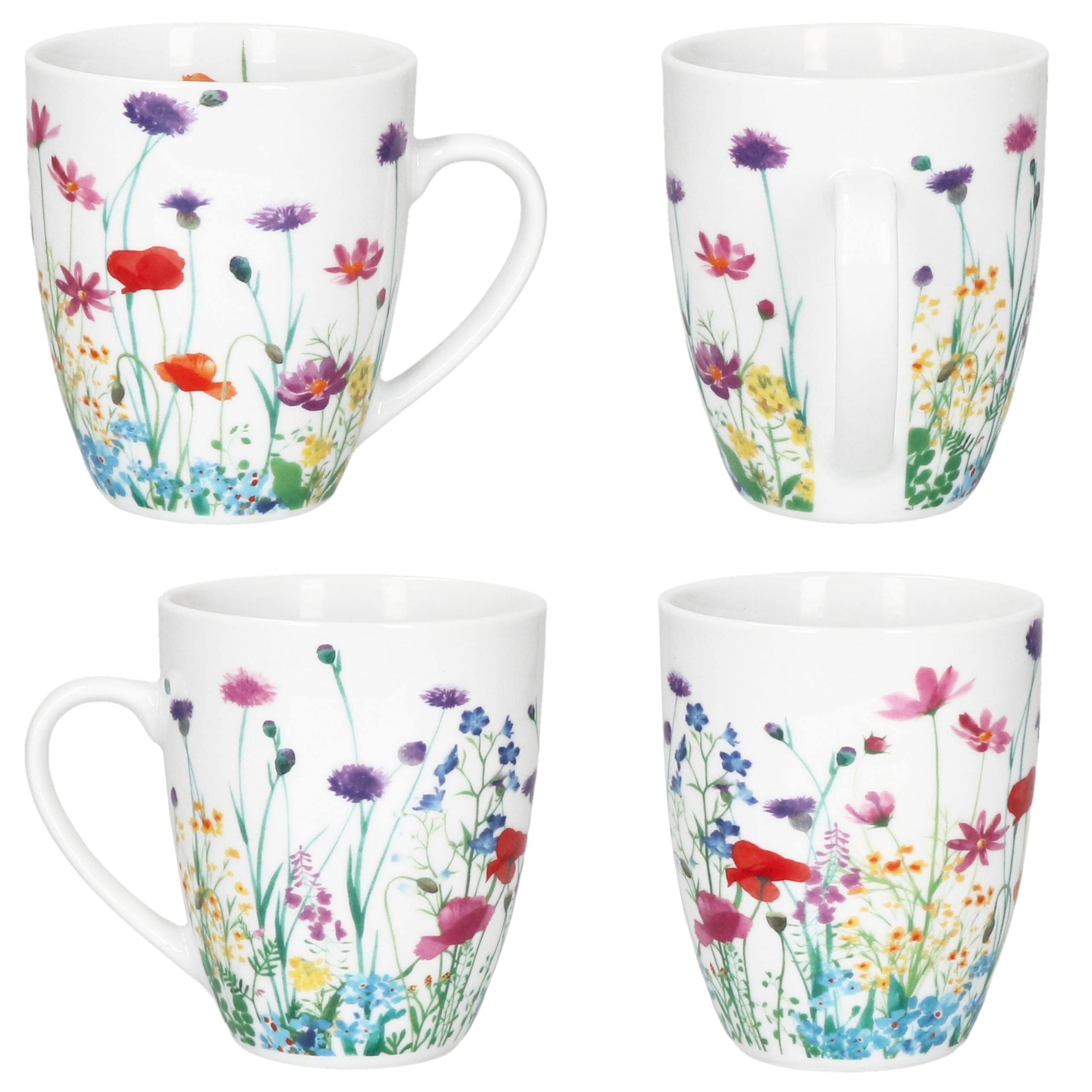 MamboCat Tasse 6er Set Variant Grau Kaffeetassen mit Untertassen für 6